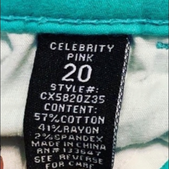 Celebrity Pink aqua ankle Pants size 20 - Picture 3 of 5